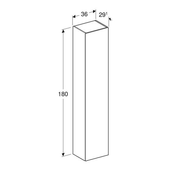 Geberit Icon 36 h&oslash;jskab m/l&aring;ge - N&oslash;ddetr&aelig;