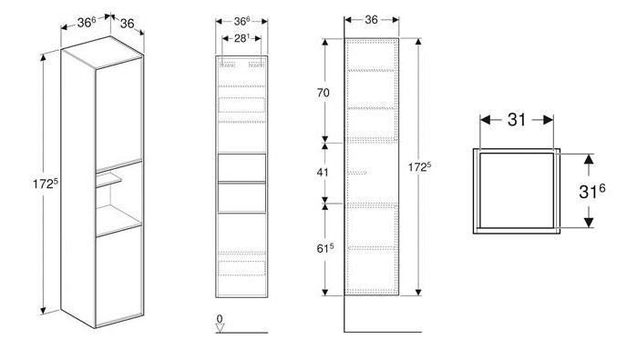 Ifö Sense Art højskab m/2 låger og åben hylde - Midnatsblå Ifö Sense Art højskab m/2 låger og åben hylde - Midnatsblå