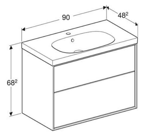 Ifö Sense Art møbelsæt 90 m/2 skuffer - Mat hvid Ifö Sense Art møbelsæt 90 m/2 skuffer - Mat hvid