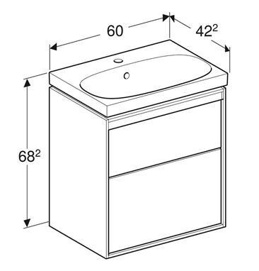 If&ouml; Sense Art 60 kompakt m&oslash;bels&aelig;t m/2 skuffer - Mat hvid
