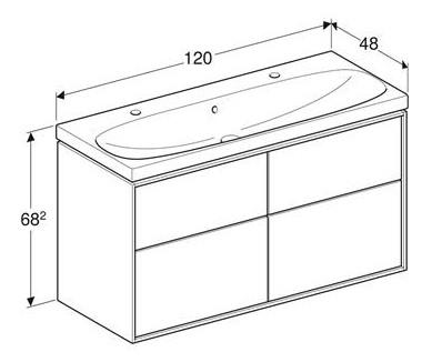 Ifö Sense Art 120 møbelsæt m/4 skuffer og dobbeltvask - Mat hvid Ifö Sense Art 120 møbelsæt m/4 skuffer og dobbeltvask - Mat hvid