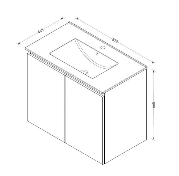 Sanibell Online 81 møbelsæt m/grebsfri låger - Mat hvid Sanibell Online 81 møbelsæt m/grebsfri låger - Mat hvid