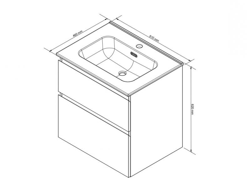 Sanibell Proline m&oslash;bels&aelig;t 60x46cm - R&aring; eg