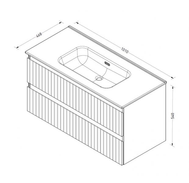 Sanibell Proline 100 møbelsæt m/lameller og 2 skuffer - Uden hanehul - Urban eg Sanibell Proline 100 møbelsæt m/lameller og 2 skuffer - Uden hanehul - Urban eg