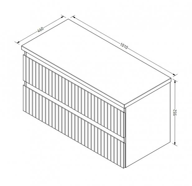 Sanibell Proline 101 underskab m/bordplade, lameller og skuffer - Mat hvid Sanibell Proline 101 underskab m/bordplade, lameller og skuffer - Mat hvid