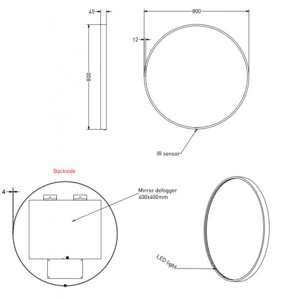 Sanibell Ink SP24 rundt spejl m/lys, varme og sensor Ø80 - Mat sort Sanibell Ink SP24 rundt spejl m/lys, varme og sensor Ø80 - Mat sort
