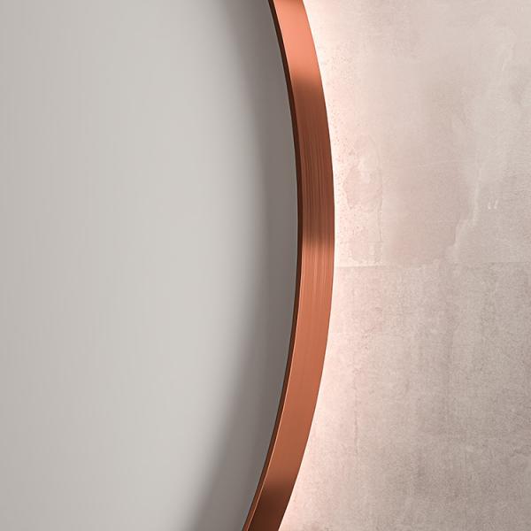 Sanibell Ink SP17 rundt spejl m/backlight, varme og sensor &Oslash;100 - B&oslash;rstet kobber