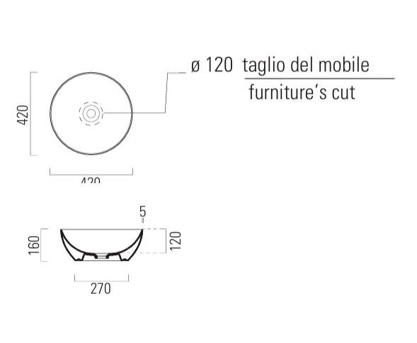 GSI Pura 42 fritstående bowlevask - Uden hanehul - Agave GSI Pura 42 fritstående bowlevask - Uden hanehul - Agave