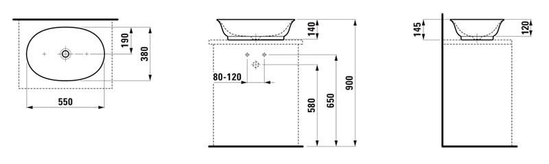 Laufen the New Classic 55 fritstående bowlevask - Uden overløb Laufen the New Classic 55 fritstående bowlevask - Uden overløb