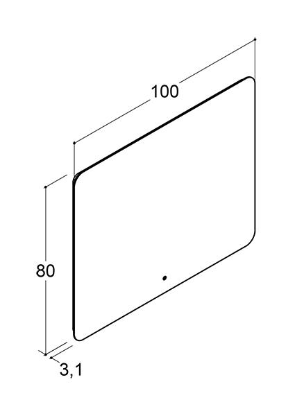 Dansani Glow 100 spejl m/backlight og touch Dansani Glow 100 spejl m/backlight og touch