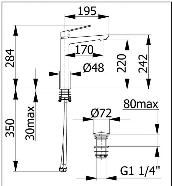 Cass&oslash;e Sleek h&aring;ndvaskarmatur t/bowlevask - Krom