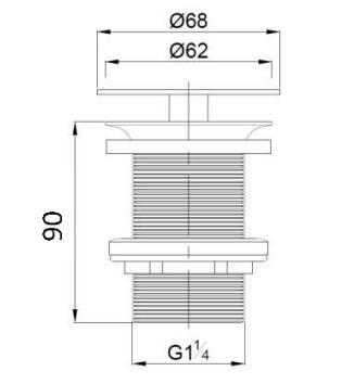 Cass&oslash;e Tvangs&aring;ben 1 1/4" bundventil - Mat sort