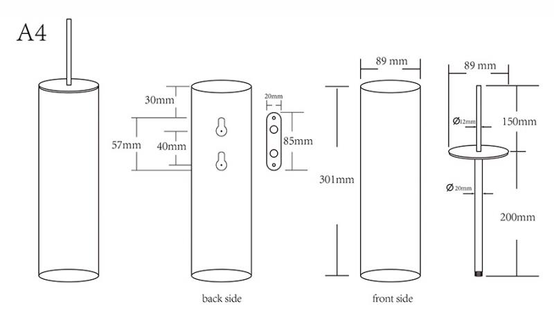 Cassøe A4 toiletbørste t/væg - Børstet kobber Cassøe A4 toiletbørste t/væg - Børstet kobber