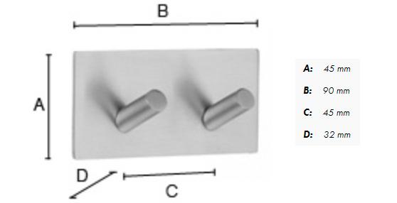 Beslagsboden firkantet selvkl&aelig;bende dobbeltkrog - Rustfrit st&aring;l
