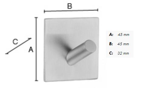 Beslagsboden firkantet selvkl&aelig;bende h&aring;ndkl&aelig;dekrog 45 - Mat sort