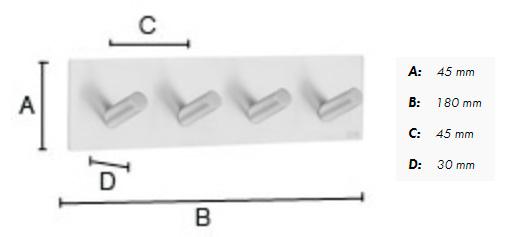 Beslagsboden firkantet selvkl&aelig;bende knager&aelig;kke - Mat sort