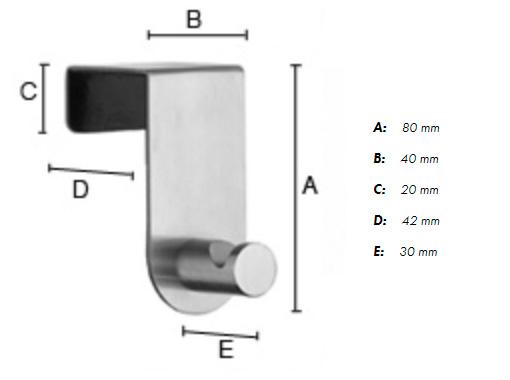 Beslagsboden h&aring;ndkl&aelig;dekrog til d&oslash;r - Poleret rustfrit st&aring;l