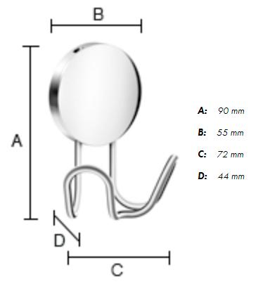 Beslagsboden Puck selvkl&aelig;bende dobbeltkrog - Krom