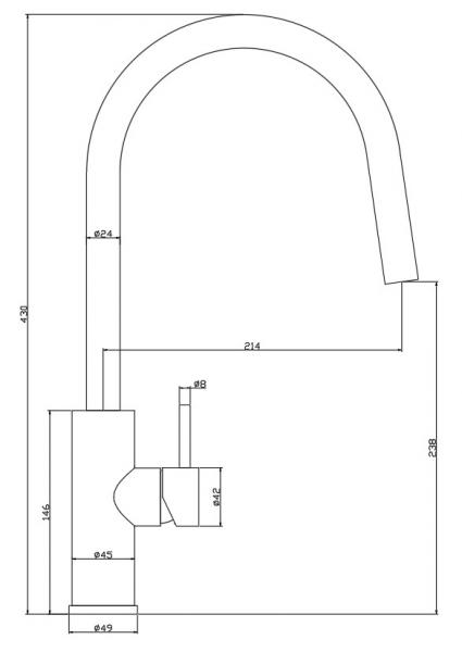 Cassøe Noba CK04 køkkenarmatur m/udtræk - Børstet messing Cassøe Noba CK04 køkkenarmatur m/udtræk - Børstet messing