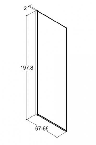 Dansani Match D 70 fast brusevæg - Tonet glas/mat sort Dansani Match D 70 fast brusevæg - Tonet glas/mat sort