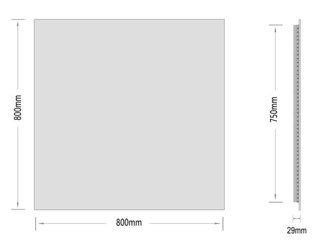Frida firkantet spejl m/backlight og sort ramme - 60 cm Frida firkantet spejl m/backlight og sort ramme - 60 cm