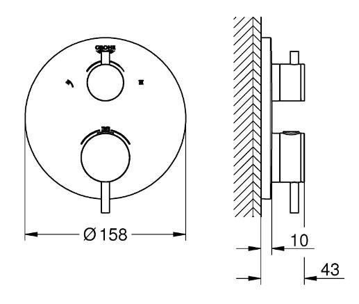 Grohe Atrio Rainshower 310 komplet brusesystem til indbygning - Børstet Hard Graphite Grohe Atrio Rainshower 310 komplet brusesystem til indbygning - Børstet Hard Graphite