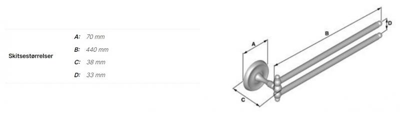 Smedbo Villa svingbar h&aring;ndkl&aelig;destang - Krom