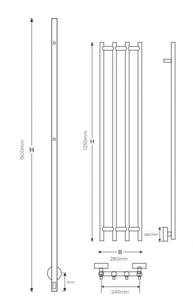 Strømberg Leno håndklædetørrer - 28x125 cm - Lakeret messing Strømberg Leno håndklædetørrer - 28x125 cm - Lakeret messing