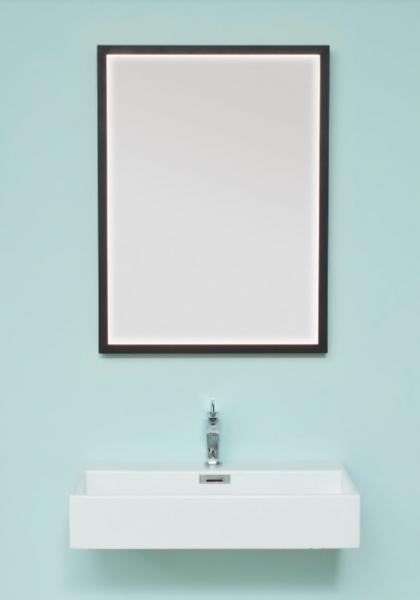 Cass&oslash;e Milano spejl m/sort ramme og LED - 80x120 cm - Vendbart