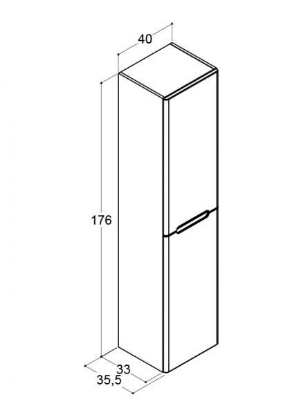 Dansani Luna Vintage 40 højskab A m/2 låger og integrerede greb - Højrehængslet - Valgfri farve Dansani Luna Vintage 40 højskab A m/2 låger og integrerede greb - Højrehængslet - Valgfri farve