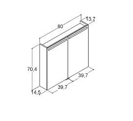 Dansani Mido+ Top spejlskab 80 - Sort struktur Dansani Mido+ Top spejlskab 80 - Sort struktur