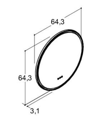 Dansani Hoop rundt spejl m/lys og lysstyring &Oslash;64,3 - Valgfri rammefarve
