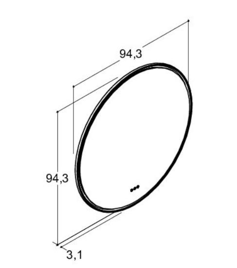 Dansani Hoop rundt spejl m/lys og lysstyring &Oslash;94,3 - Valgfri rammefarve