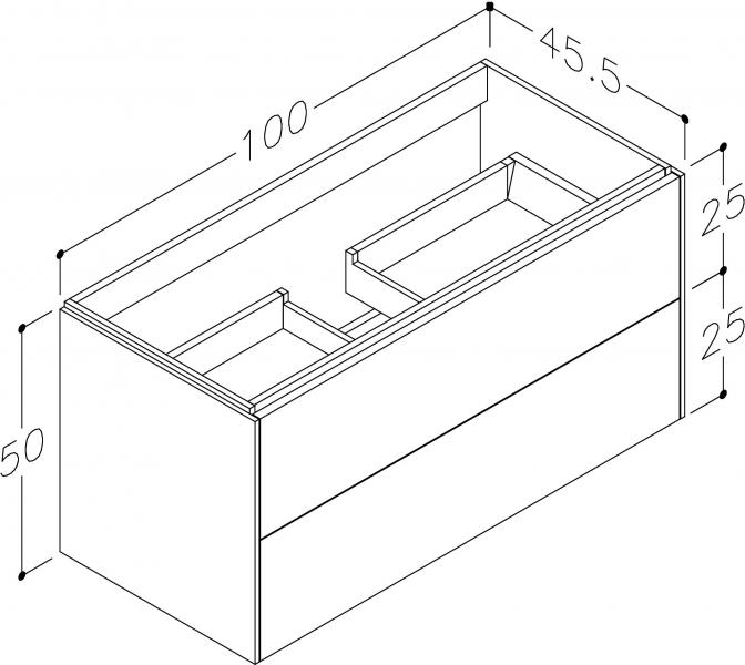 Str&oslash;mberg Domo 100 Vaskeskab - Antracit