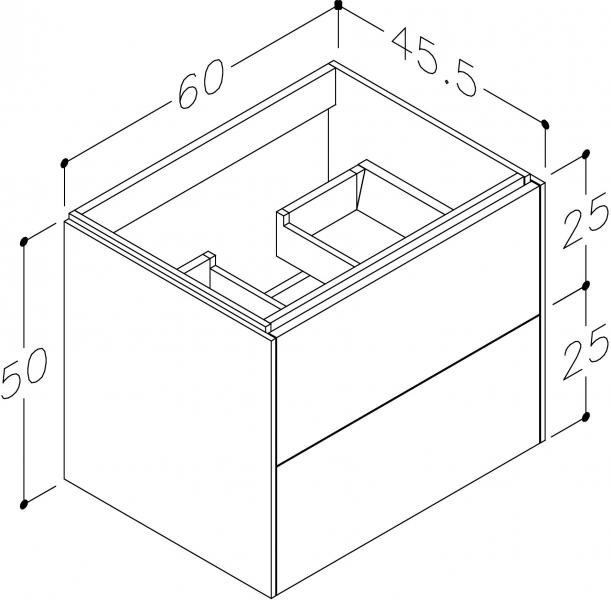 Str&oslash;mberg Domo 60 Vaskeskab - Beige cashmere