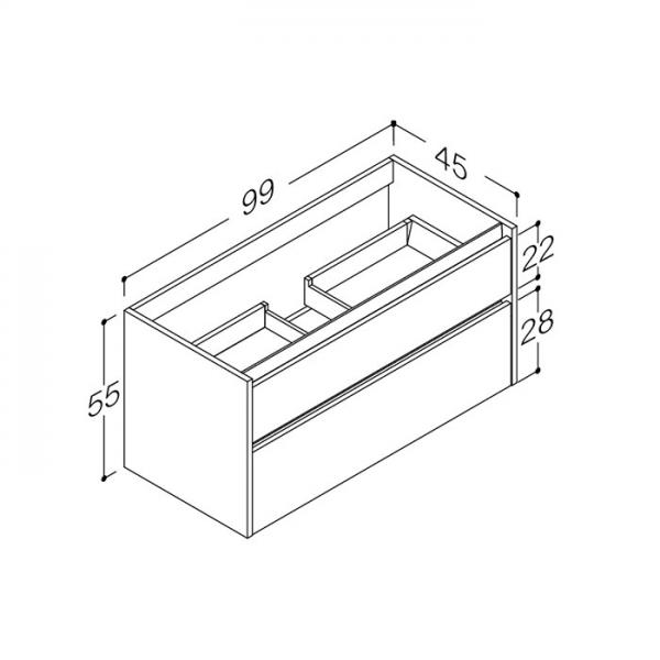 Strømberg Lux 100 vaskeskab m/2 skuffer - Olive grøn Strømberg Lux 100 vaskeskab m/2 skuffer - Olive grøn