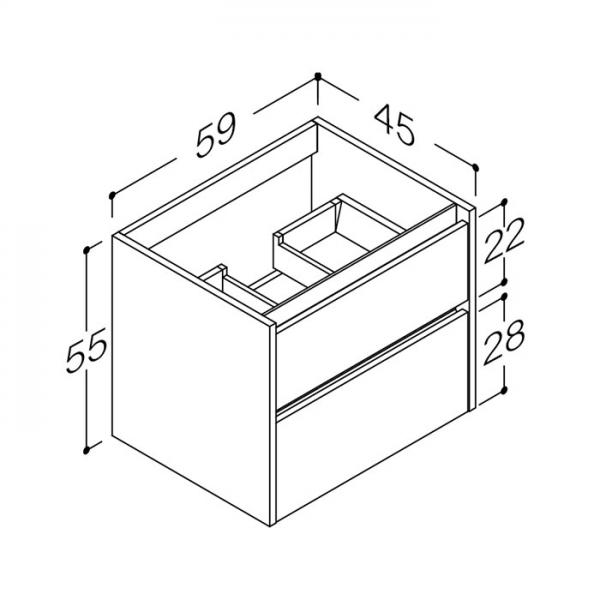Str&oslash;mberg Lux 60 vaskeskab m/2 skuffer - Olive gr&oslash;n