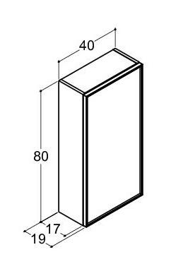 Dansani Luna Urban overskab - Højrehængslet - Grå mat/Sort ramme Dansani Luna Urban overskab - Højrehængslet - Grå mat/Sort ramme