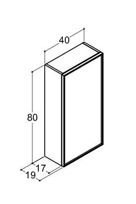 Dansani Luna Urban overskab - Højrehængslet - Brun eg/Sort ramme Dansani Luna Urban overskab - Højrehængslet - Brun eg/Sort ramme