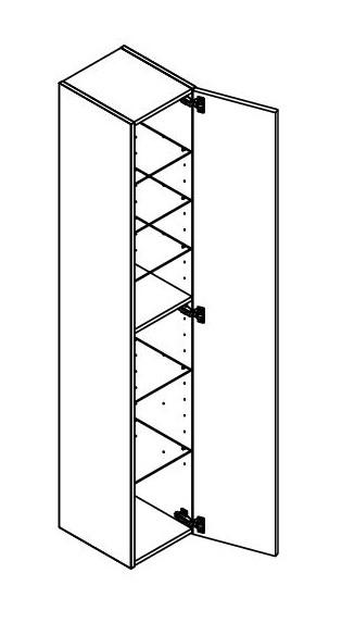 Dansani Luna Urban h&oslash;jskab 30 - Venstreh&aelig;ngslet - Hvid mat