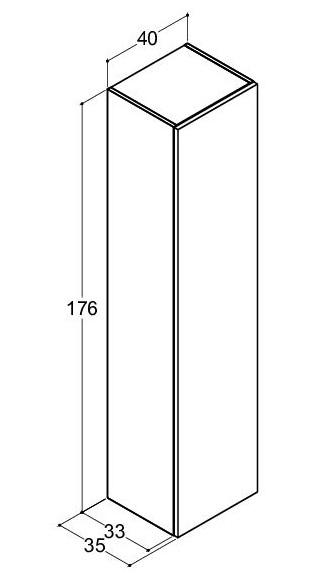 Dansani Luna Urban højskab 40 - Højrehængslet - Natur eg Dansani Luna Urban højskab 40 - Højrehængslet - Natur eg