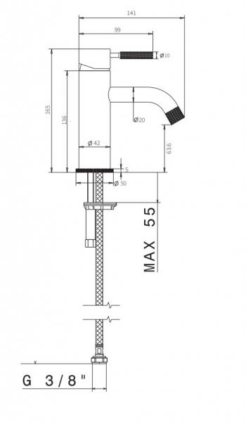 Cassøe Noba W6 håndvaskarmatur - Børstet rustfrit stål Cassøe Noba W6 håndvaskarmatur - Børstet rustfrit stål