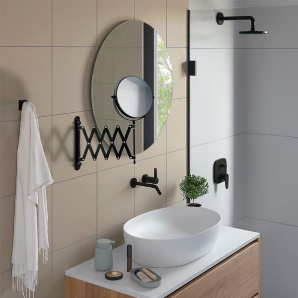 Beslagsboden Glow makeupspejl m/saksearm og 7x forstørrelse - Mat sort Beslagsboden Glow makeupspejl m/saksearm og 7x forstørrelse - Mat sort