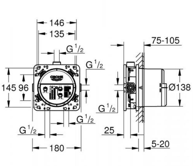 Grohe SmartControl komplet brusesystem m/ Rainshower 310 hovedbruser og SmartActive til indbygning - B&oslash;rstet Hard Graphite