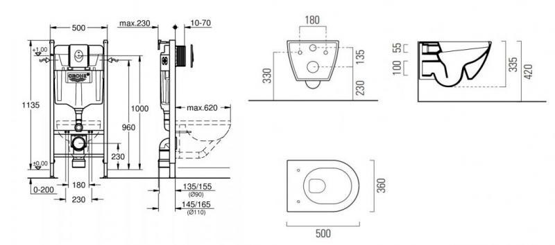 GSI Pura Ardesia 50 toiletpakke inkl. sæde m. softclose, cisterne og kobber betjening GSI Pura Ardesia 50 toiletpakke inkl. sæde m. softclose, cisterne og kobber betjening