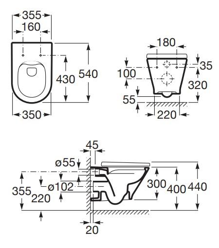 Laufen Roca Gap round RIMless toiletpakke inkl. sæde m/soft-close, mellem cisterne og hvid betjening Laufen Roca Gap round RIMless toiletpakke inkl. sæde m/soft-close, mellem cisterne og hvid betjening