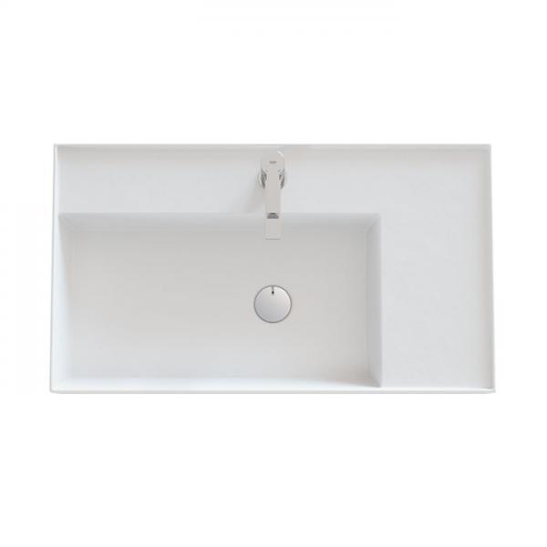 Dansani Luna Azym 81 asymmetrisk h&aring;ndvask t/m&oslash;bel - Venstre - 1 hanehul