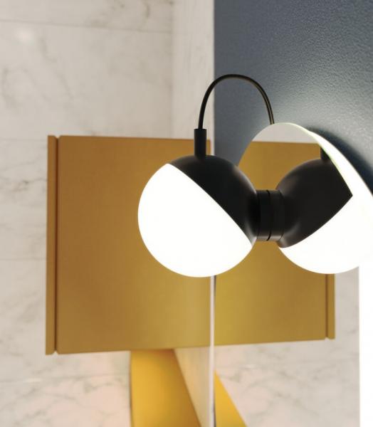 Dansani Bubble LED-lampe til spejl m/lysstyring Ø120mm - Mat sort Dansani Bubble LED-lampe til spejl m/lysstyring Ø120mm - Mat sort