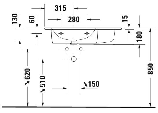 Duravit ME by Starck 83 møbelvask - Asymmetrisk - Wondergliss Duravit ME by Starck 83 møbelvask - Asymmetrisk - Wondergliss