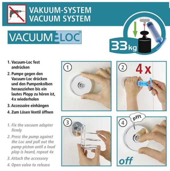 Wenko brusehylde til hj&oslash;rne - Mat sort - Skruefri